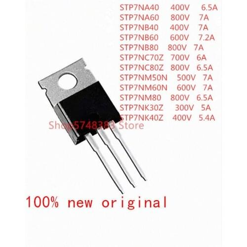 10PCS STP7NA40 STP7NA60 STP7NB40 STP7NB60 STP7NB80 STP7NC70Z STP7NC80Z STP7NM50N STP7NM60N STP7NM80 STP7NK30Z STP7NK40Z TO-220