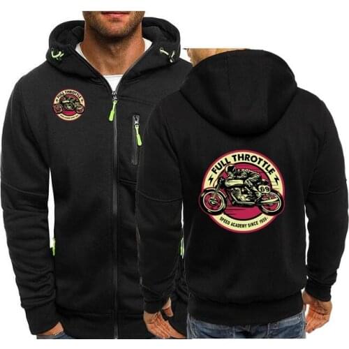 2021 Motorcycle Mens Zipper Cardigan Hoodies Hoodie FULL THROTTLE CAFE RACER Special Edition ROCKABILLY BIKER Sweatshirts DG-88