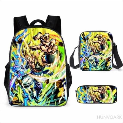 3PCS Goku Children School Bags Orthopedic Backpack Kids Boys Girls Mochila Infantil Cartoon Bags