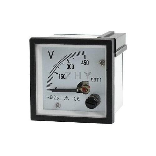 AC 50V 100V 150V 250V 300V 450V 1000V Fine Tuning Dial Panel Analog Voltage Meter Voltmeter White Black 99T1
