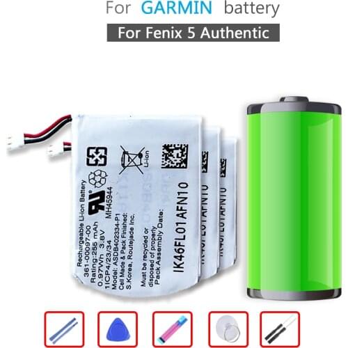 361-00097-00 Battery For GARMIN Fenix 5 Fenix5 Authentic Li-ion Bateria