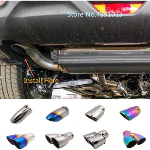 For Renault Koleos 2017 2018 2019 Car Muffler external exterior end Pipe Dedicate Stainless Steel Exhaust Tip Tail outlet 1pcs