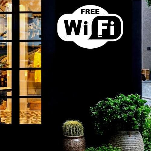 Free WiFi Decal sticker For Store Business Shop Restaurant Cafe Wall Window Door Indoor Outdoors waterproof rb235