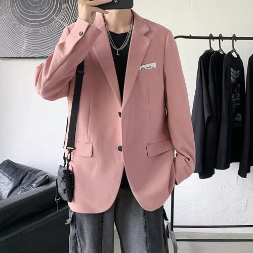 2021 Stylish Large Size Blazer Jacket Men Solid Two Buttons Dad Suit Male Japanese School Uniform Coat Unisex Colors Clothing