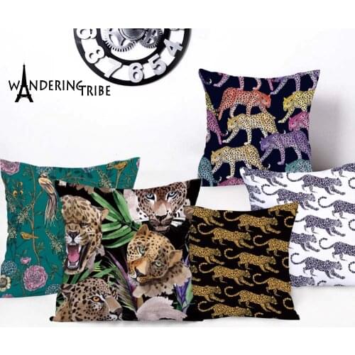 New Design Animal Cushion Cover Jaguar Home Decorative Cushions Car Seat Cover Throw Pillows Print Custom Cover Cushion