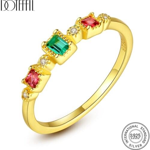 DOTEFFIL New Luxury Topaz Gemstone Round Rings for Women Wedding Engagement Fine Jewelry 925 Sterling Silver Anillos Bijoux Gift