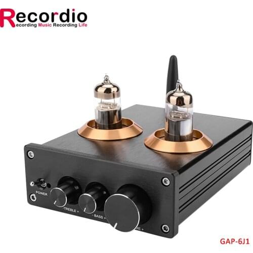 GAP-6J1 Headphone Amplifier Blue tooth 5.0 Tube Preamp Amplifier Stereo Preamplifier With Treble Bass Tone Adjustment