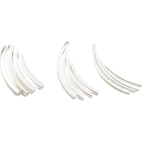 MADALENA SARARA Jewelry Findings Sterling Silver String bead bent Tube For Jewelry Making 6 pcs Varies Size Options
