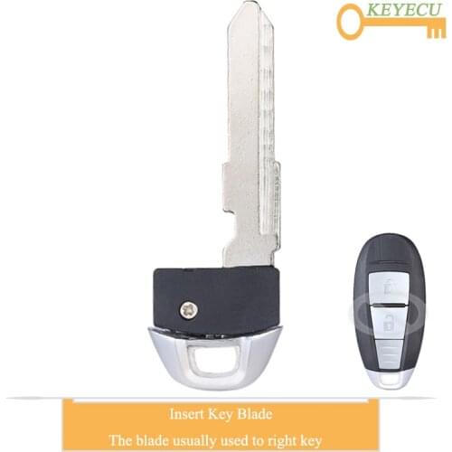 KEYECU Smart Keyless Entry Uncut Insert Emergency Car Key Blade for Suzuki SX4 Swift Vitara S-Cross 2010 2011 2012 2013 2014 15