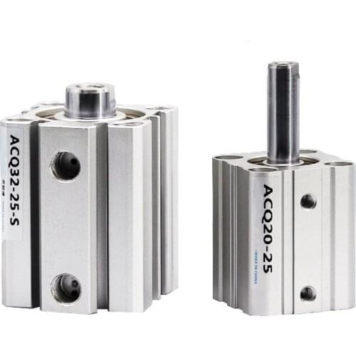 China ACQ80 Bore 80mm Stroke10-100mm Piston Compact Pneumatic Air Double Acting Cylinders