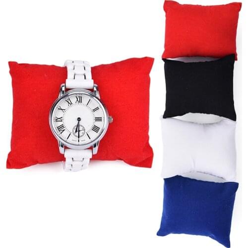 Lovelyl Velvet Leather Bracelet Watch Pillow Jewelry Display Boxes Holder Organizers 8*9*5 Cm 4 Color
