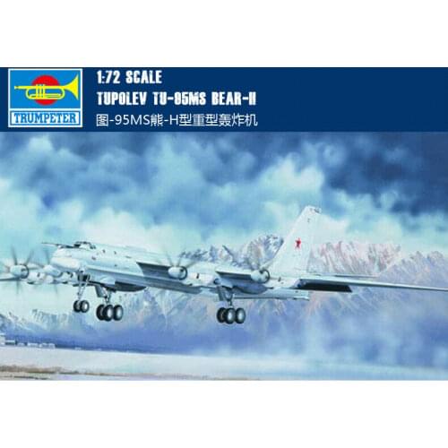 Trumpeter 01601 1/72 Soviet Tupolev TU-95MS Bear-H Heavy Bomber Aircraft Model TH05671-SMT2