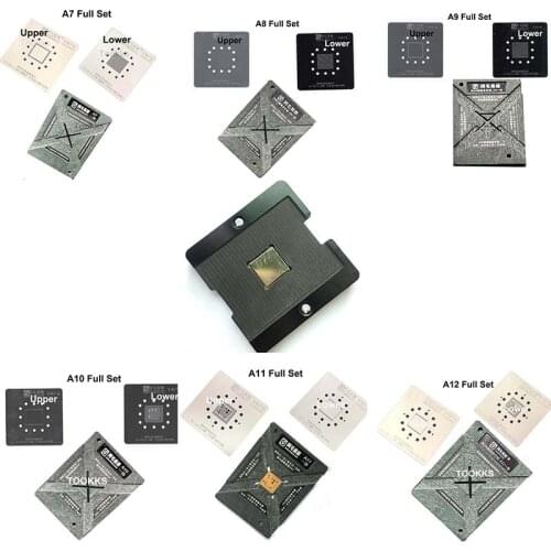 BGA reballing kit set For iPhone A8 A9 A10 A11 A12 CPU Ram Upper Lower Welding Template Stencils Motherboard Repair Tools
