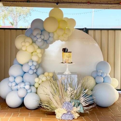 Macaron Blue Balloon Garland Kit Wedding Party Decoration Macaron Yellow Latex Balloons Childrens Birthday Supplies Baby Shower