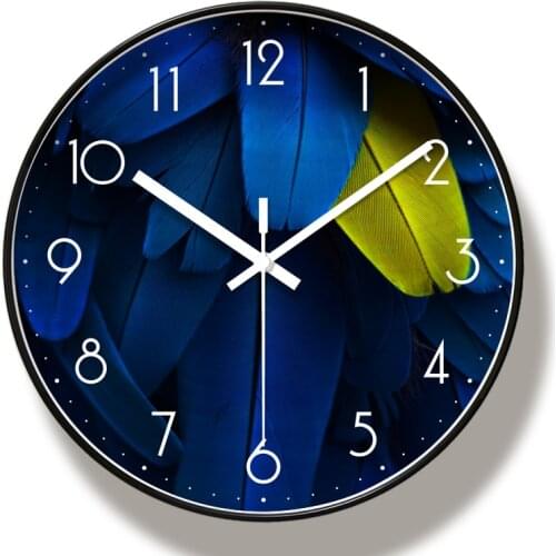 Bird Feathers Wall Clock Art Wall Clock Nordic Style Art Modern Minimalist Atmospheric Living Room Silent Quartz Wall Clock