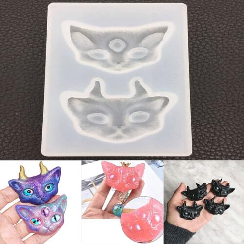 NOT AS LONG diy Crystal Epoxy Cat Head 3 Corner Cat 2 With Silicone Mold Pendant Pendant Pendant Pendant Handmade Jewelry
