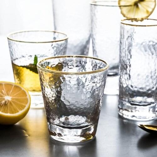 Очки кружка Phnom Penh Glasses Cold Water Glass Set Living Room Drinking Cup Hammer Pattern Transparent Ins Coffee Mugs Caneca