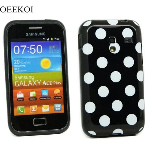 OEEKOI Polka Dots Candy Soft TPU Back Case for Samsung Galaxy Ace Plus S7500 Phone Bags