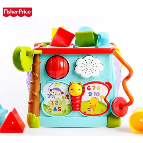 Fisher-Price Original Brand Baby Learning Toy Play & Learn Activity Cube Busy Box Man Use 6 Sides Kid Funny Toys CMY28 For Kid