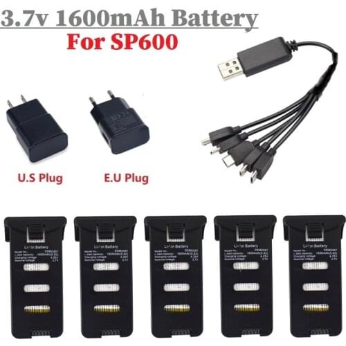 Original 3.7V 1600mAh Lipo Battery With Charger Set For SP600 Drone RC Quadcopter Spare Parts for Sp600 Drone Battery
