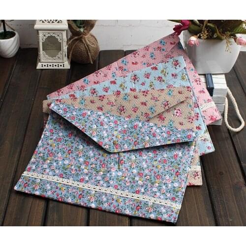 12pcs/lot New vintage dots flower lace series A4 documents file bag File folder stationery Filing Production Wholesale