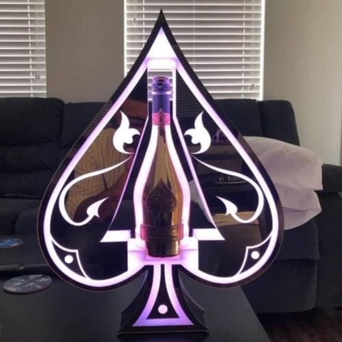Rechargeable Color Flashing Champagne Glorifier Display LED Ace of Spade VIP Bottle Presenter
