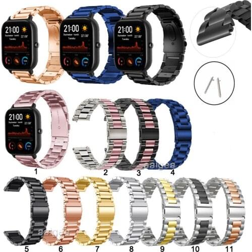 Classic Quick Release Stainless Steel Band Strap For Huami Amazfit GTS 2 for Huami Bip Lite S U Watchband 20mm 22mm