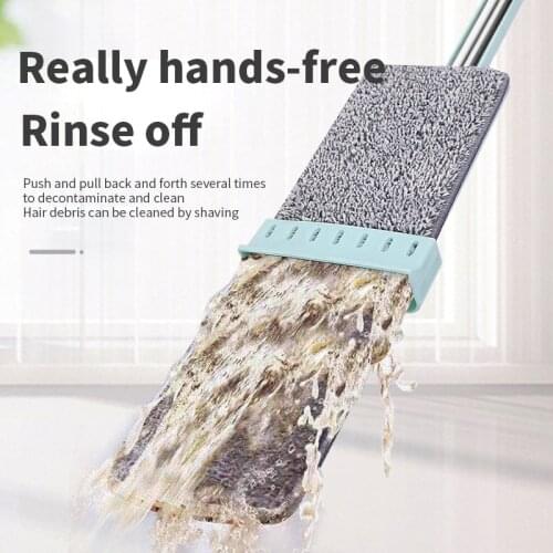 Home Hand Washing Free Mop Flat Mop Wet Dry Mop Floor Cleaning Mop Microfiber Mop Pads Wet Dry Usage on Hardwood Laminate Tile
