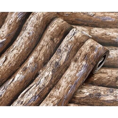 Beibehang Modern wallpaper personalized wallpaper antique wallpaper wood bark wood retro nostalgia bar living room 3d wallpaper