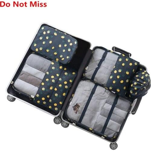 Do Not Miss New 7Pcs/set Travel Luggage Organizer Clothes Storage Bag High Capacity Cosmetic Toiletrie Bag Travel Accessories