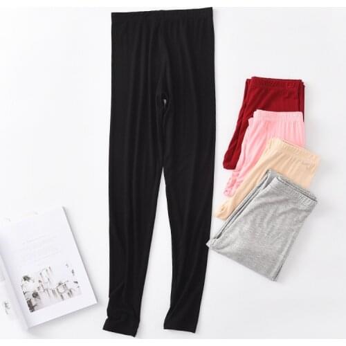 Modal Thin Thermal Lounge Wear Sleepwear Pants Low-Waist Skinny Body Leggings Outer Threading Sleepwear Pant Women Pajama Pants