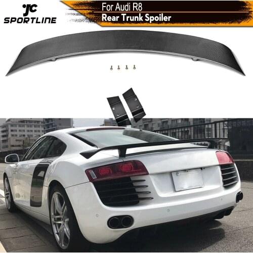 Carbon Fiber / FRP Rear Trunk Spoiler Active Wing Lip for Audi R8 V8 V10 2008 - 2015 Rear Trunk Boot Lip Spoiler Auto Racing