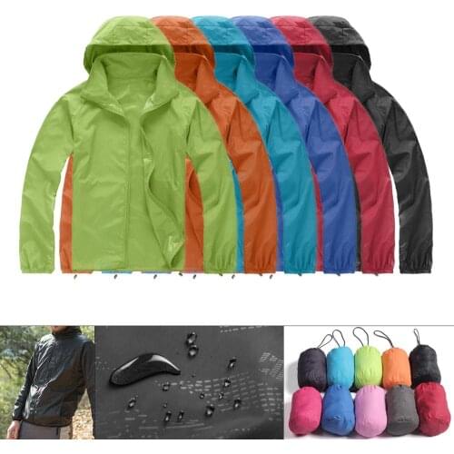 Unisex Waterproof Fabric Windproof Ultra-light Quick-drying Jacket Bicycle Running Outdoor Sports Rain Coat Waterproof Jacket