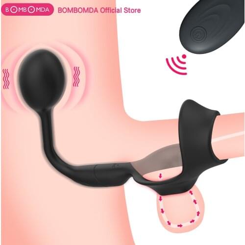 Male Prostate Massage Vibrator Anal Plug Silicone Waterproof Massager Stimulator Butt Delay Ejaculation Ring Sex Toys For Men