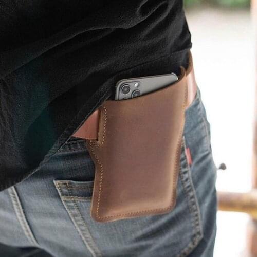 Vintage Leather Waist Bag Cellphone Loop Holster Mens Bag Wallet Huawei Phone Phone For IPhone Belt Pouch Samsung General C K0X3