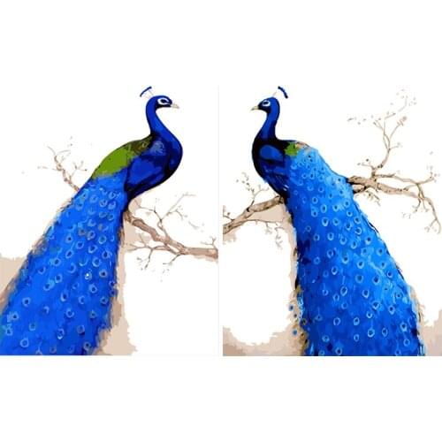 Needlework DIY DMC cross stitch painting 14CT unprinted peacock embroidery Counted Cross-Stitch cotton thread Christmas 1014