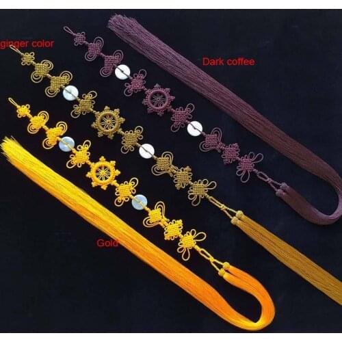 High Quality Shaolin Monk hanging bead abbot knot Beads hanging ear Buddha dovetail jade falun knot back cloud tassel ears