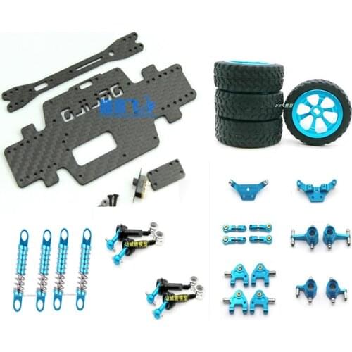 Wltoys K969 K979 K989 K999 P929 P939 1:28 RC Car upgraded carbon fiber car bottom + metal before and after turn cup