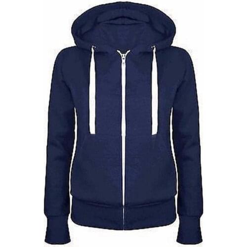 Women Sport Sweatshirt Hoodies Zipper Autumn Spring New Fashion Casual Black Hooded Sweatshirt Long Sleeve Coat Pullovers