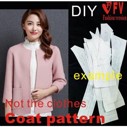 Pattern making womens mid-sleeve coat coat pattern garment sewing drawing BFY-102