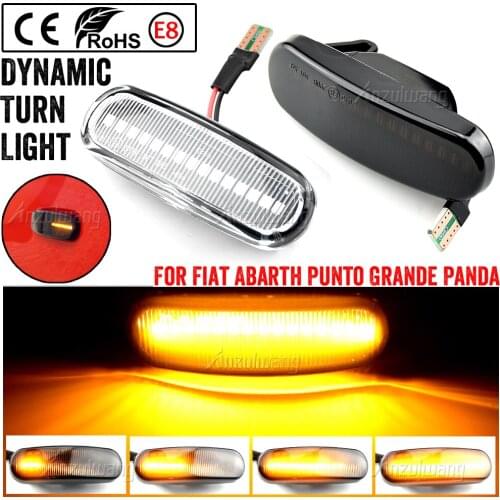 2X Dynamic Smoke LED side marker light turn signal lamp for Fiat Panda Punto Evo Stilo Qubo Peugeot Citroen Lancia Musa(350)