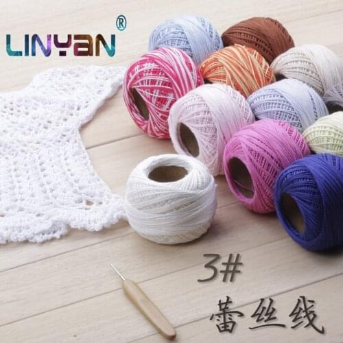 5 pieces*50g Crochet yarn 100% cotton 3 # lace line In the summer of linen tablecloth line Ice silk line cool and refreshing ZL4
