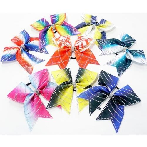 5pcs Girls glitter Gradient Bow Cheerleader Hairbow 15*16cm Custom made
