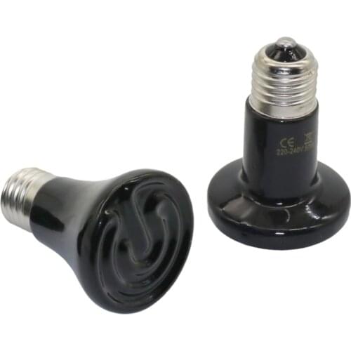 6 Pcs Reptile Pet No Light Far Infrared Ceramic Heating Lamp E27 25W 50W 75W 100W Small Mini Heat Lamp