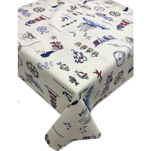 Zeren Home Sail Lantern Fish Pattern Carefree Table Cloth 170x500 cm