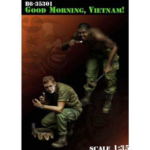 1/35 Good Morning,Vietnan Resin kit soldiers GK Military theme of WWII Uncoated No colour