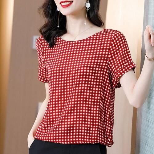 Блузки в клетку Eesswel China At AliExpress