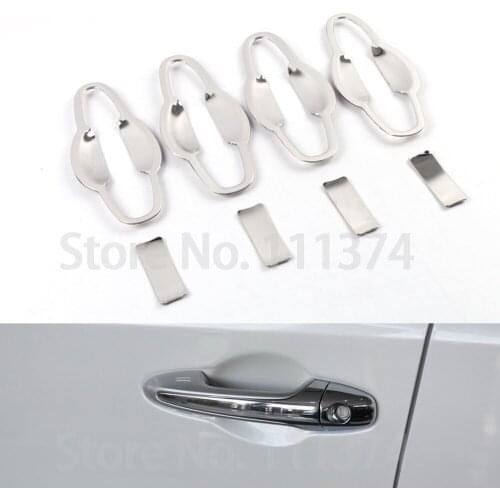 Chrome Black Door Handle Bowl Cover For Toyota RAV4 2014 2015 2016 2017 2018 Stainless Steel Trim Decoration Accessories