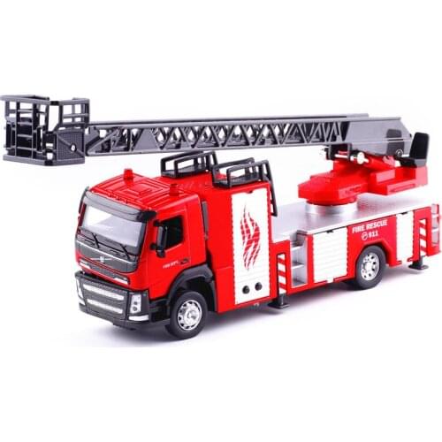 Exquisite 1:50 scale alloy ladder / water tank fire truck alloy model,collection and gift,sound and light rescue car