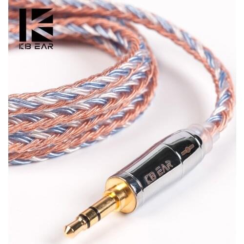 2019 KBEAR 16 core Silver plated cable 2 pin/TFZ/QDC With 2.5/3.5/4.4 Earphone Cable For ZS10 ZSN PRO ZST CCA C10 AS10 Headsets